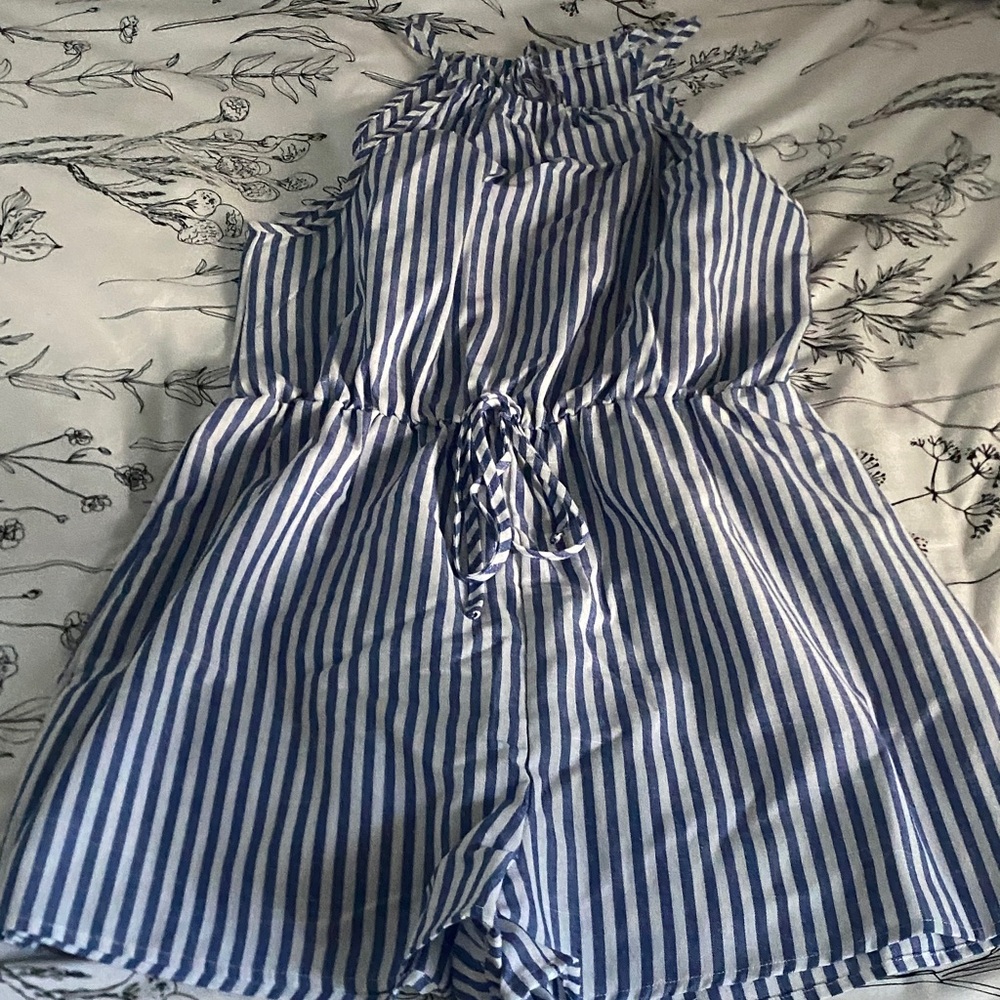 Striped Blue Romper